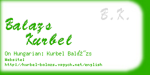 balazs kurbel business card